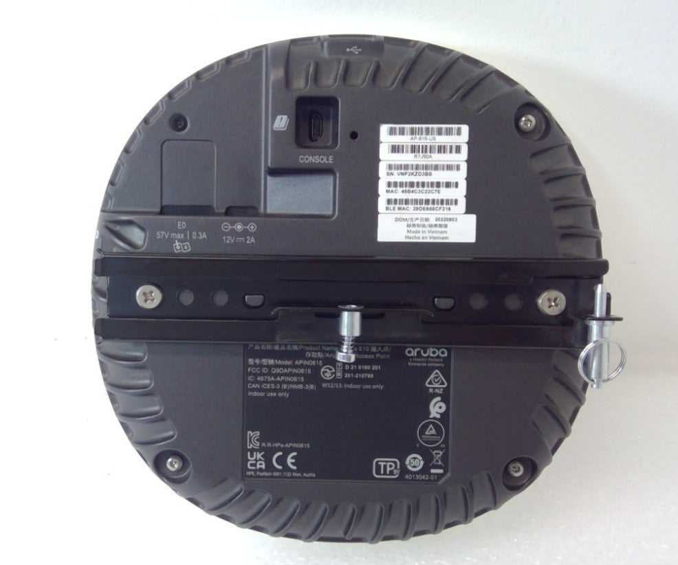 Aruba AP-615-US R7J50A 3.6Gbps Dual-Radio Tri-Band Wi-Fi 6E Access Point
