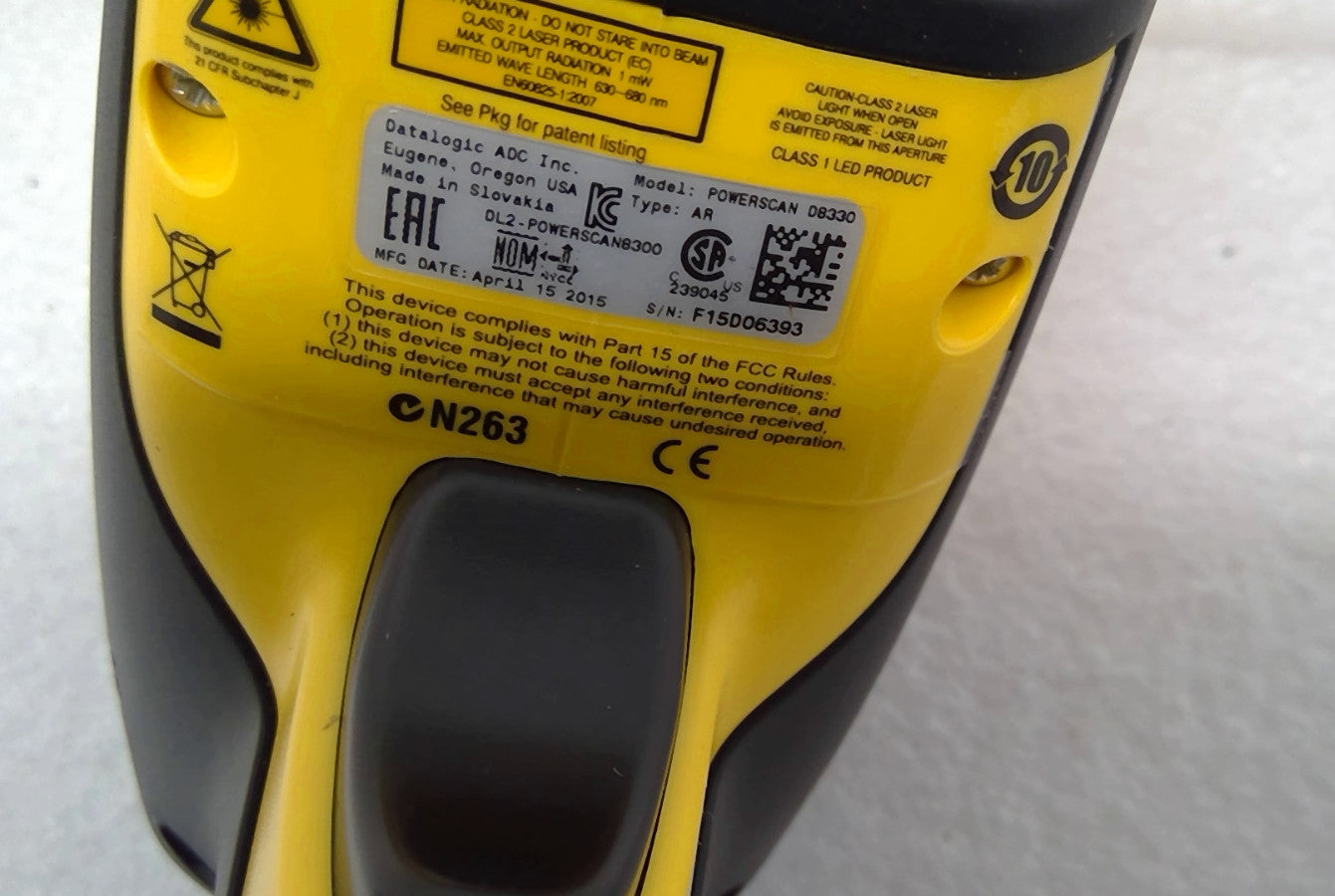 Datalogic PowerScan D8330 and PD8330-AR Handheld Barcode Scanner NO CABLE