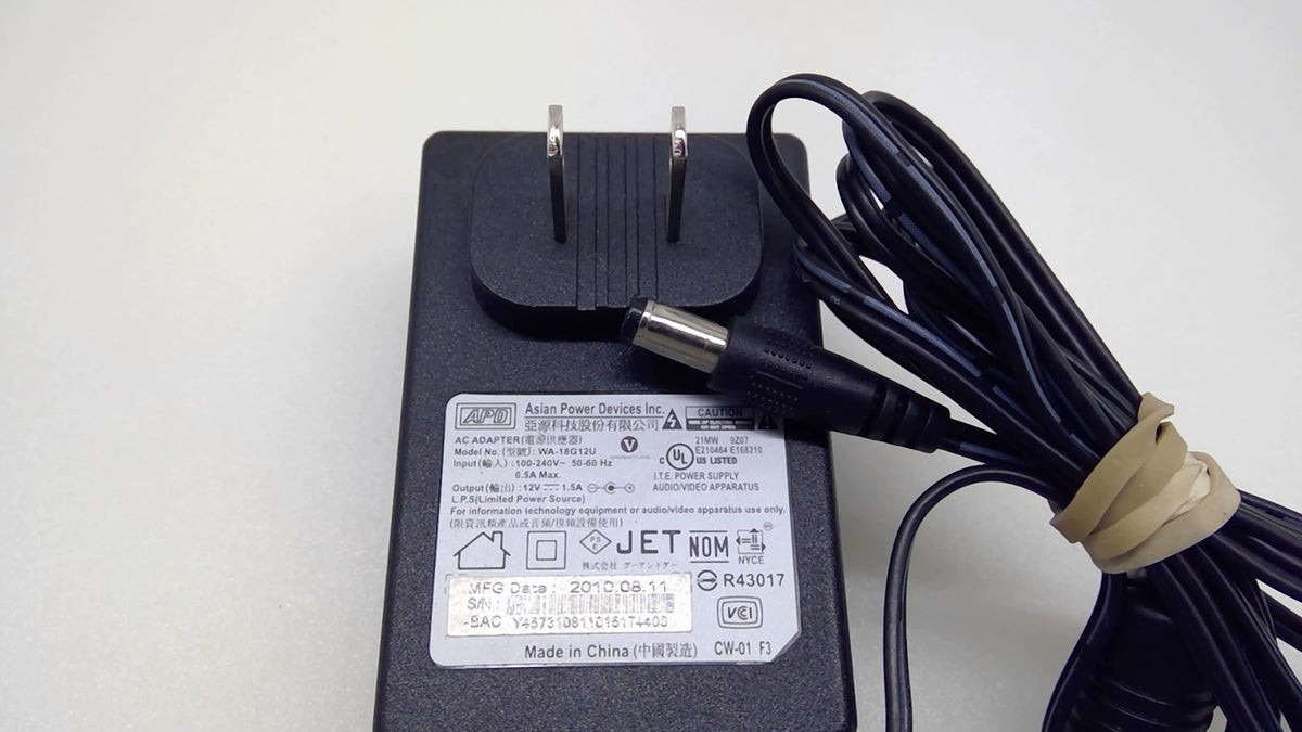 APD WA-18G12U 18W 12V 1.5A AC Adapter for WD Seagate Drives