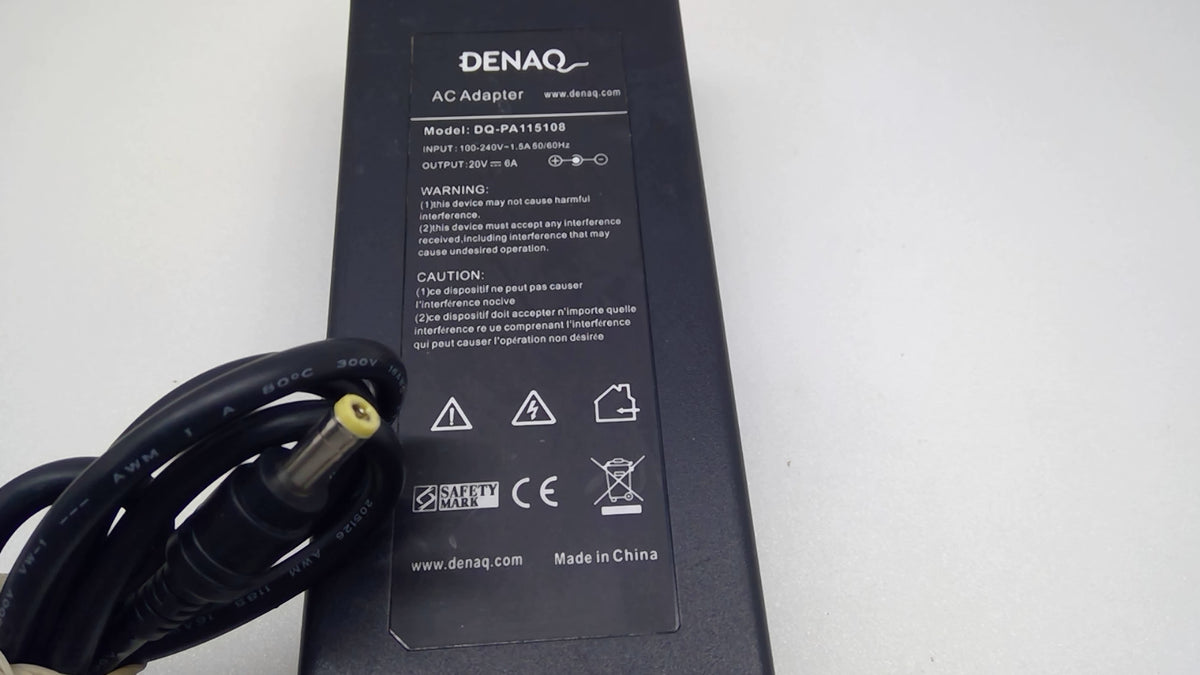 DENAQ 120W 20V 6A Laptop Charger DQ-PA115108 5.5x2.5mm HP Toshiba