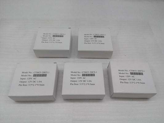 Lot of 5 Power Adapter CTI #25-2087L1  12V DC 1.0A  5.5*2.1*9.5mm PIN