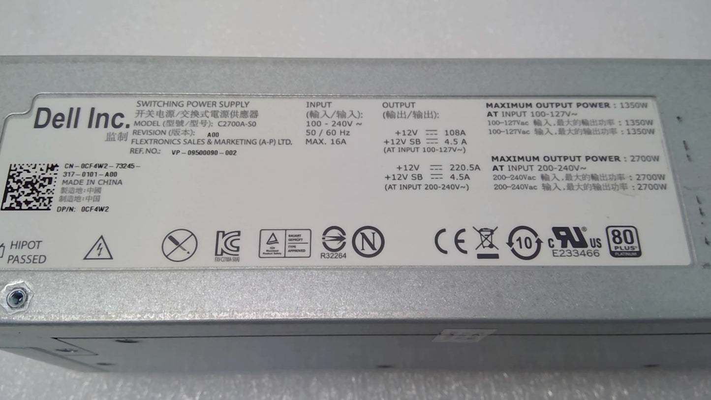 Dell PowerEdge 0G803N MD1000 M1000E 2700W AC 16A Power Supply 0K569N 0CF4W2