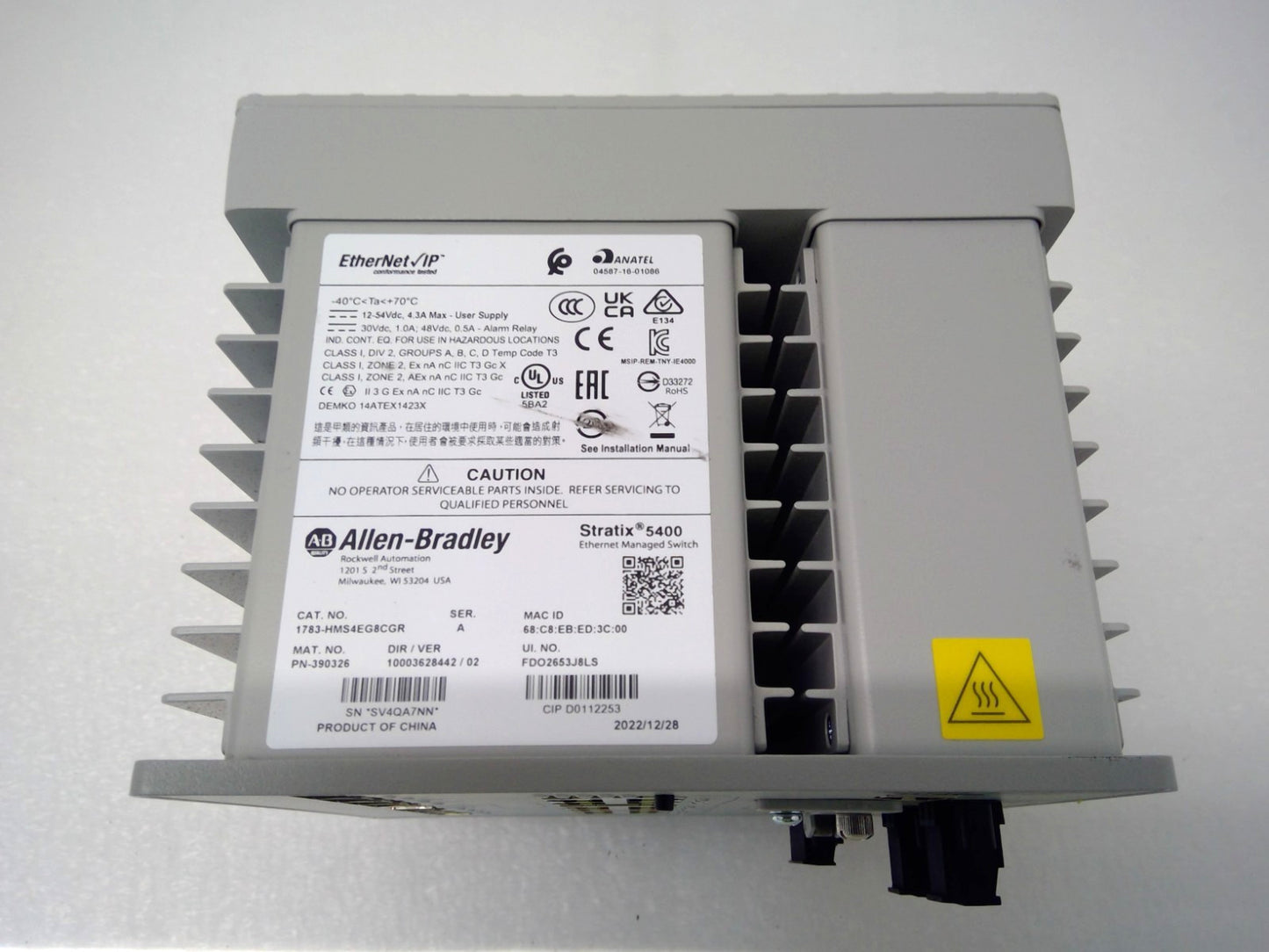 1783-HMS4EG8CGR Allen-Bradley Stratix 5400 12-Port industrial managed switch