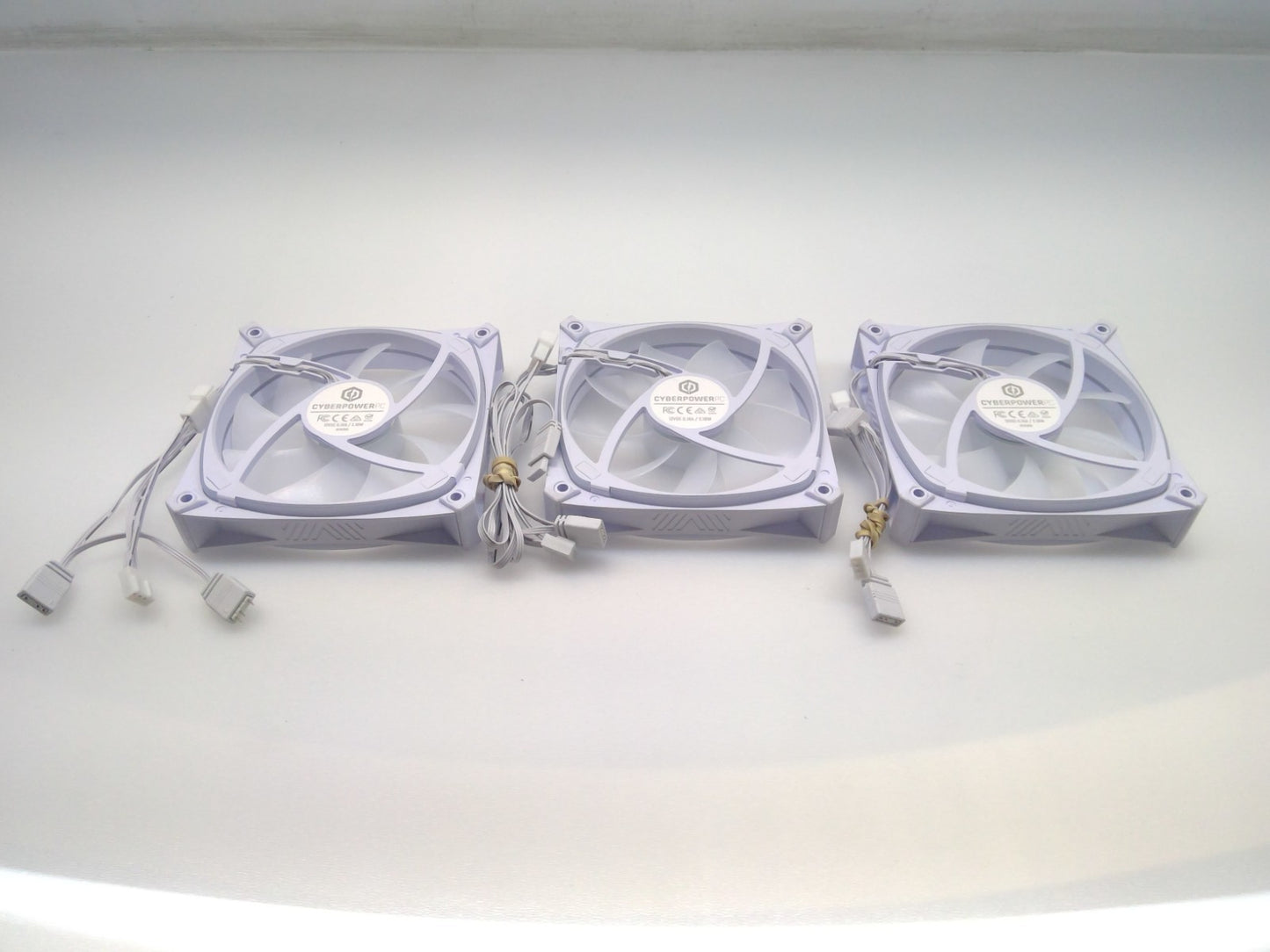 Lot of 3 CYBERPOWER PC  Hydraulic Bearing Case Cooling FANS White