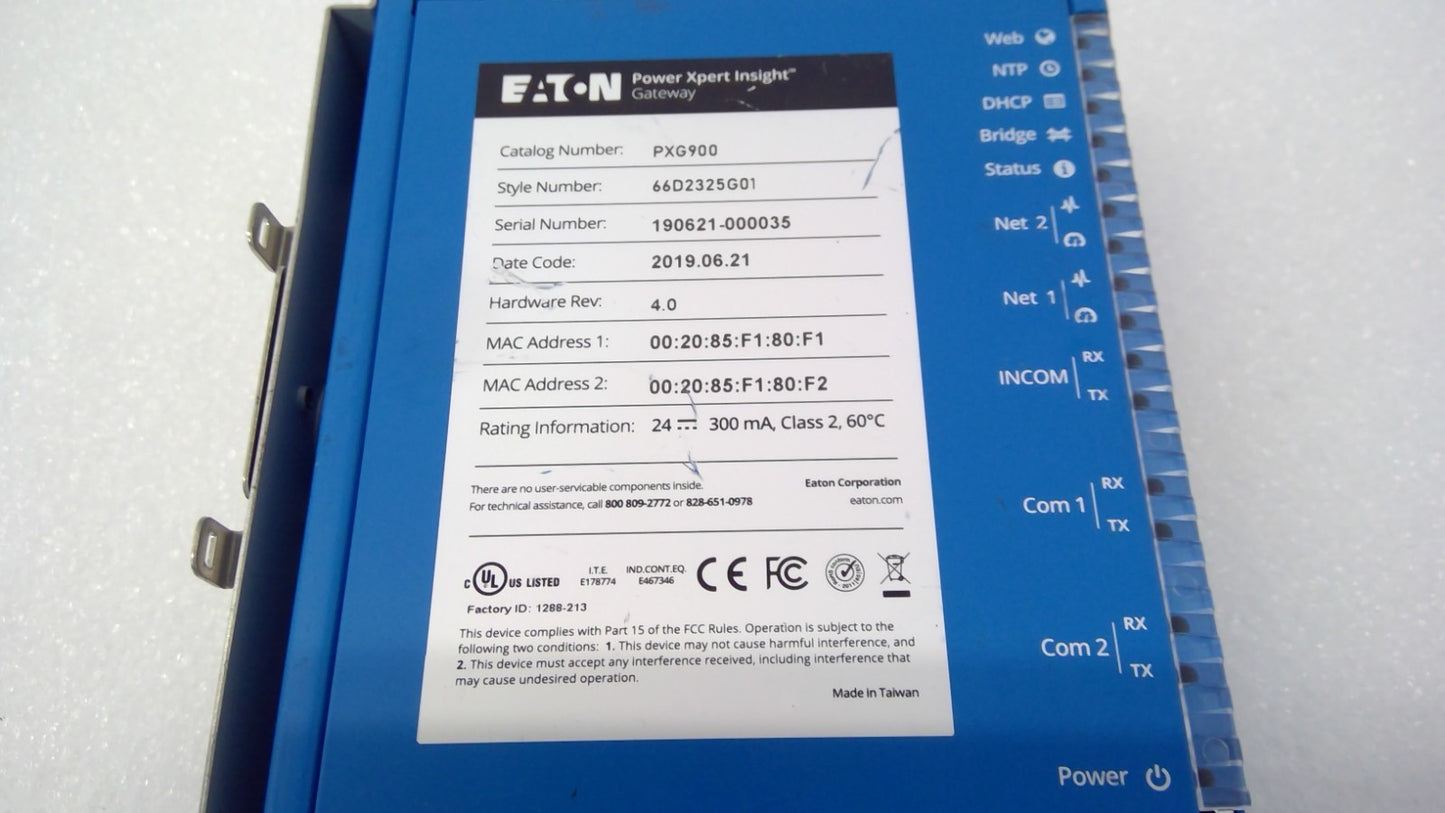 EATON PXG900 POWER XPERT INSIGHT GATEWAY  10210123845 W/Bracket