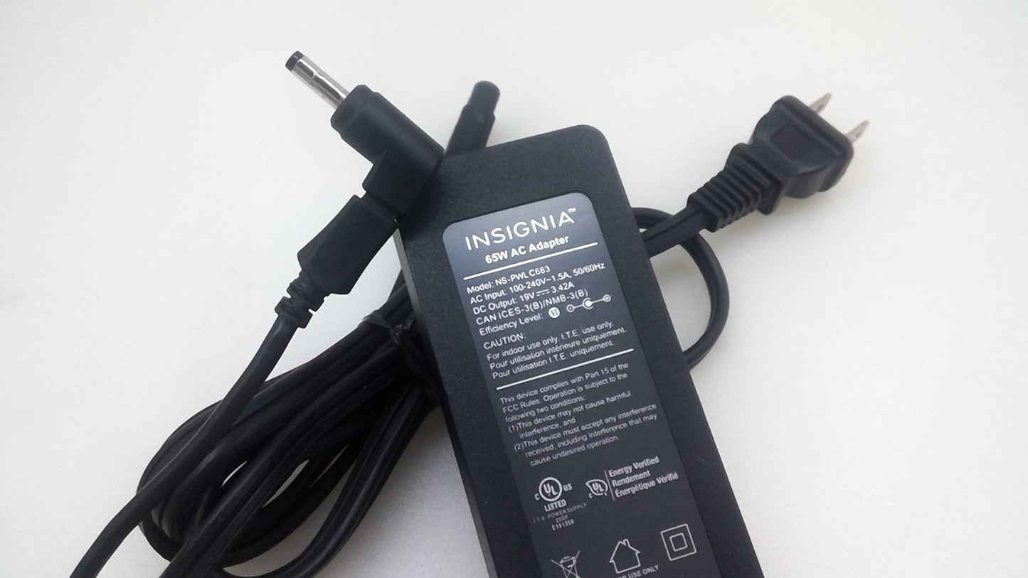 Original Insignia NS-PWLC663  Power Supply AC Adapter 19V 3.42A 65W 4.0*1.35mm