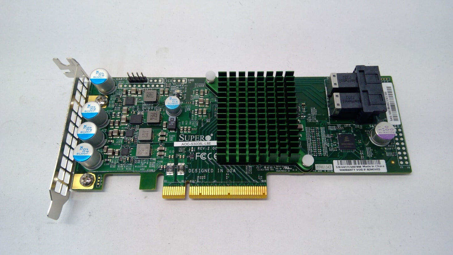 AOC-S3008L-L8E SUPERMICRO 12Gb/s Eight-Port SAS Internal HBA Adapter Rev: 2.00