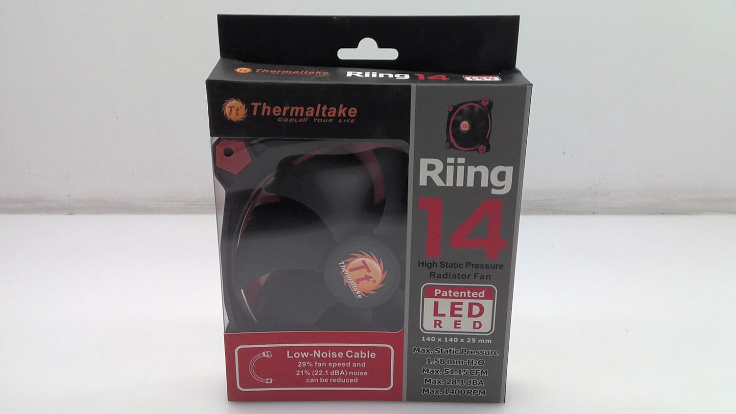 ThermalTake Riing 14 LED RED Case Fans 140X140X25 LED LNC, CL-F039-PL14RE-A