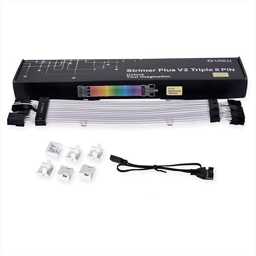LIAN LI STRIMER PLUS V2 Triple 8 PIN Extension Light Cable PW12-PV2 Black