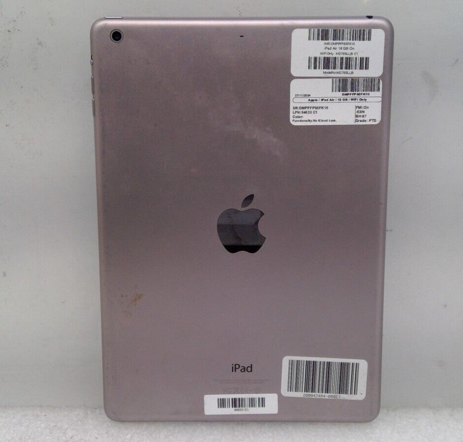 Apple iPad Air 1st Gen 9.7" 16GB A1474 MD785LL/A  WIFI Space Gray Locked "Read"#