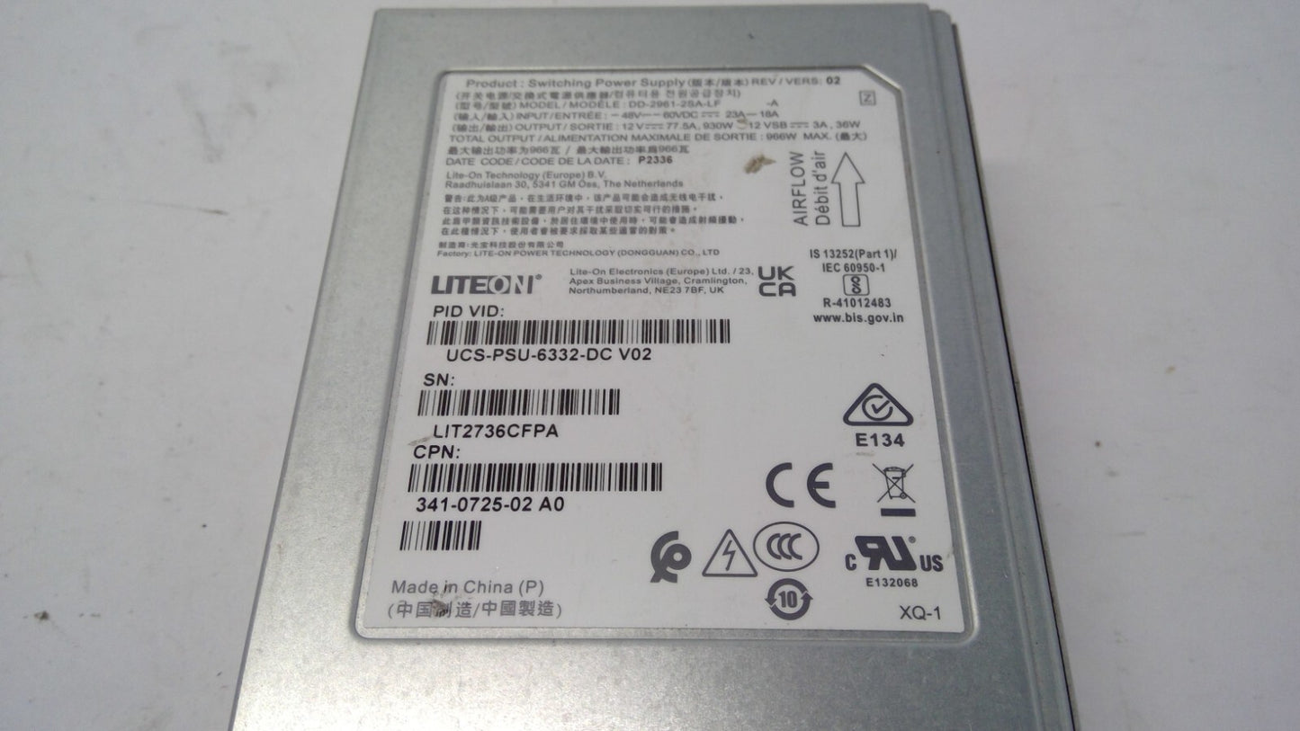 CISCO UCS-PSU-6332-DC 341-0725-02 Power supply 930W DC for Nexus 9000