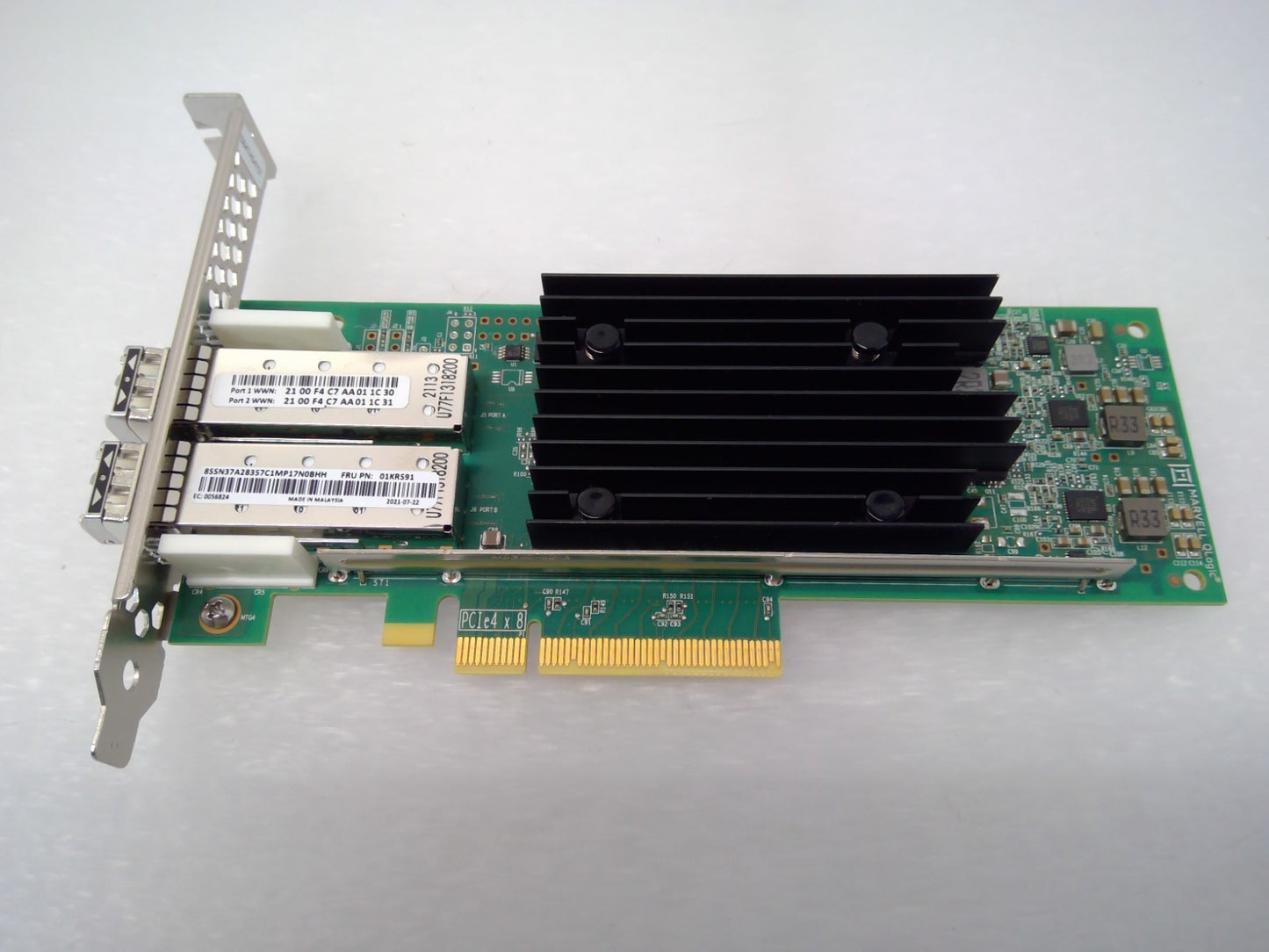 Lenovo IBM 01KR591 QLogic QLE2772 32Gb Dual Port FC HBA w/ 2x SFPs High Bracket