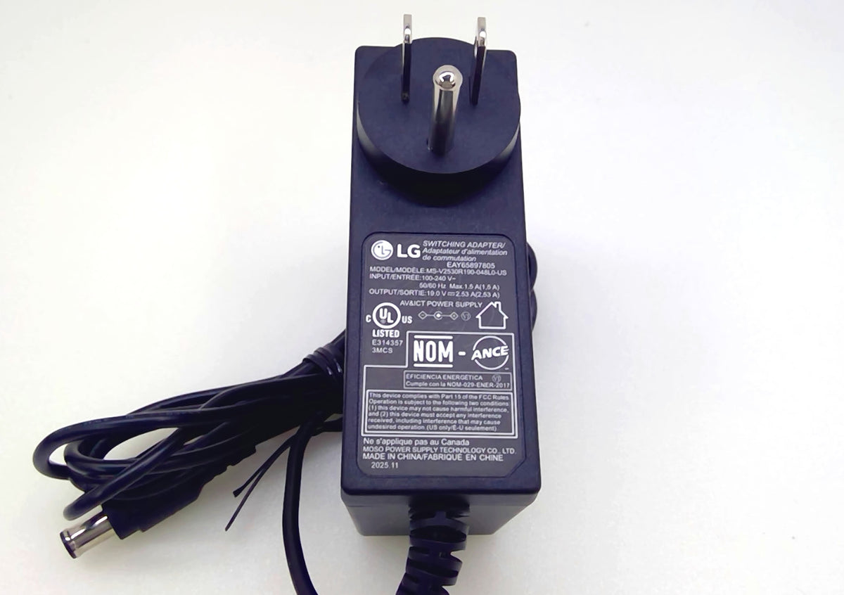 Genuine LG EAY65897805 AC Adapter 19V 2.53A 48W MS-V2530R190-048L0-US Center Pin