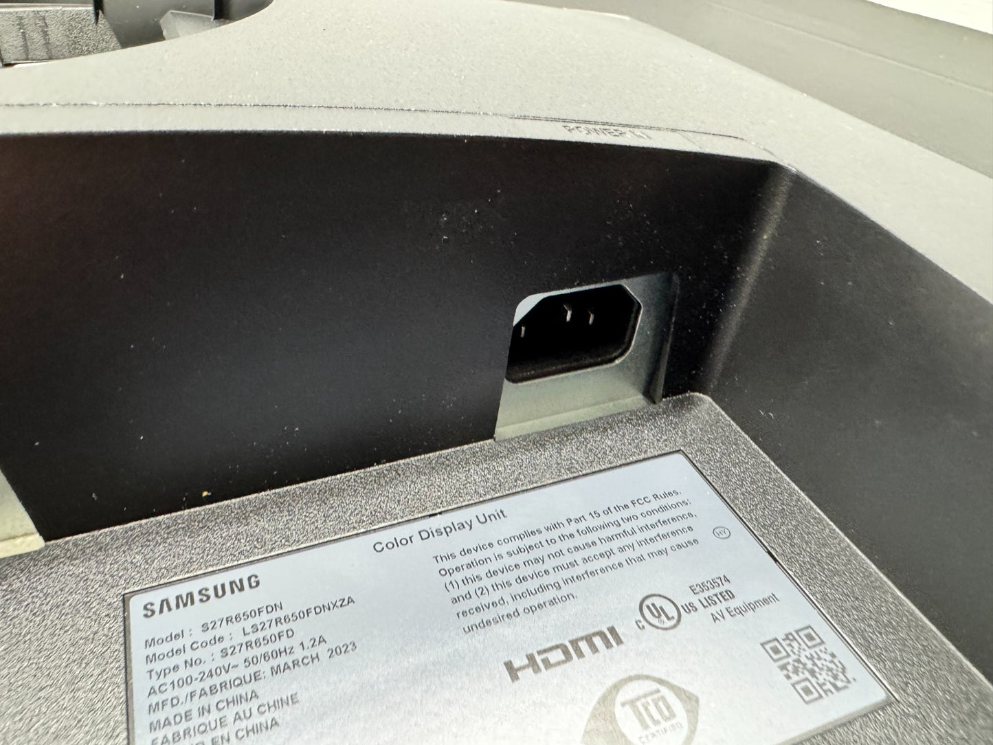 Samsung S27R650FDN 27 FHD Monitor,HDMI DisplayPort NoStand