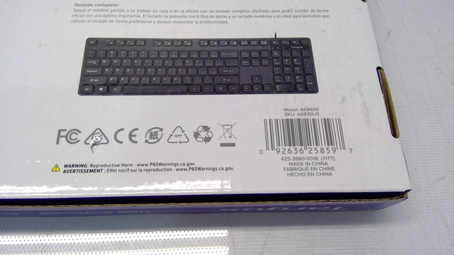 (NEW) LOT OF3  Targus MODEL:AKB600 USB Wired Keyboard SKU:AKB30US