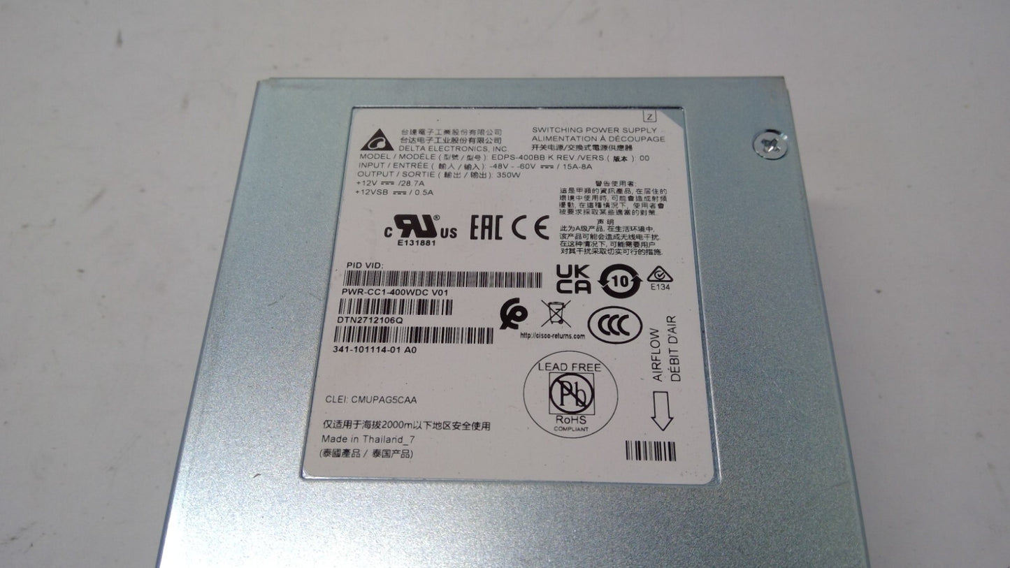 CISCO PWR-CC1-400WDC 8000 series 400w DC Power Supply - Used
