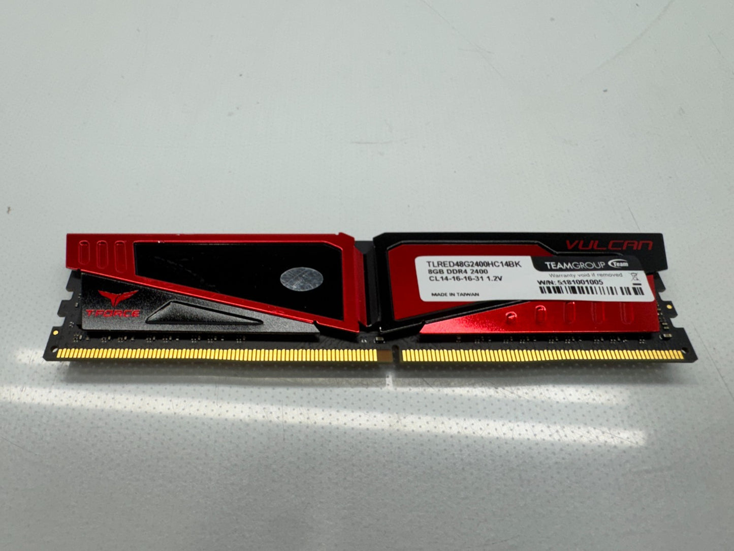 TeamGroup T-Force Vulcan Series 8GB DDR4 Desktop Memory TLRED48G2400HC14BK