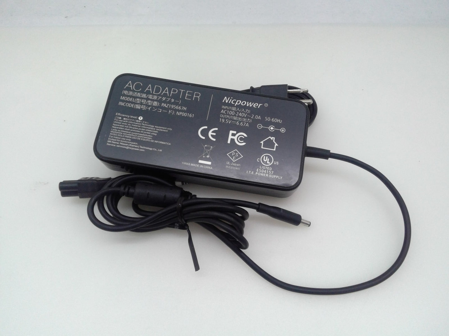 Original Nicpower AC Adapter Charger 19.5V 6.67A 4.5×3.0mm Tip – PAZ195667H