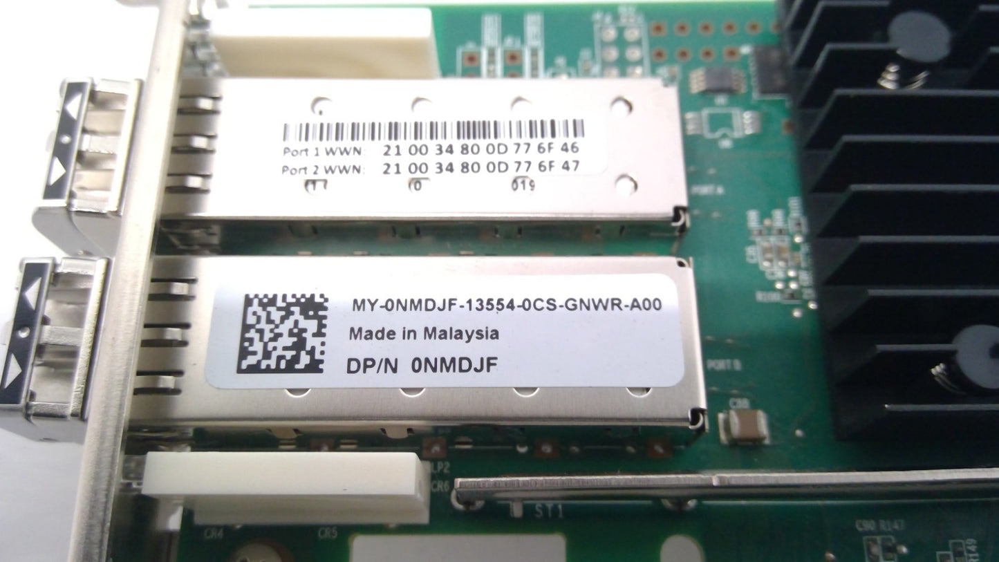 DELL 0K6M2F QLogic QLE2772L-DEL Fibre Channel HBA 0NMDJF W/2 32Gb SFP QLE2772