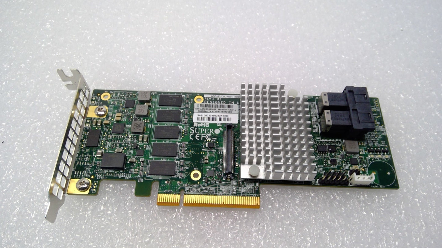SUPERMICRO AOC-S3108L-H8IR-16DD PCI-e 3.0 2GB 8-Port SAS3 12Gbps RAID Controller