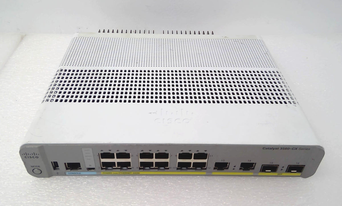 Cisco WS-C3560CX-12PC-S 12-Port Gigabit PoE+ Fanless Switch 2x SFP