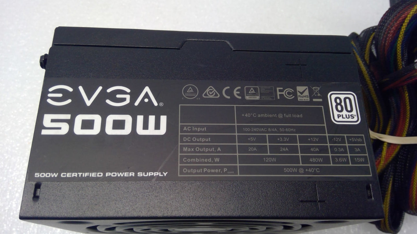 EVGA 500W 100-W1-0500 80 Plus Non Modular Power Supply