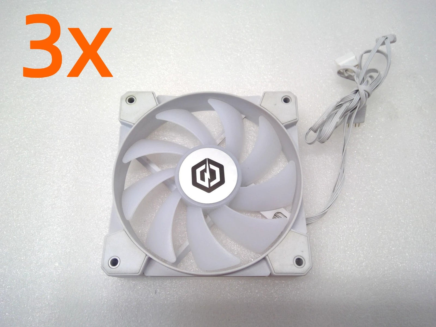 Lot of 3 CYBERPOWER PC AF120 ARGBPWM DF1202512RFHN Hydraulic Bearing FANS White