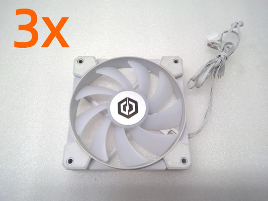 Lot of 3 CYBERPOWER PC AF120 ARGBPWM DF1202512RFHN Hydraulic Bearing FANS White