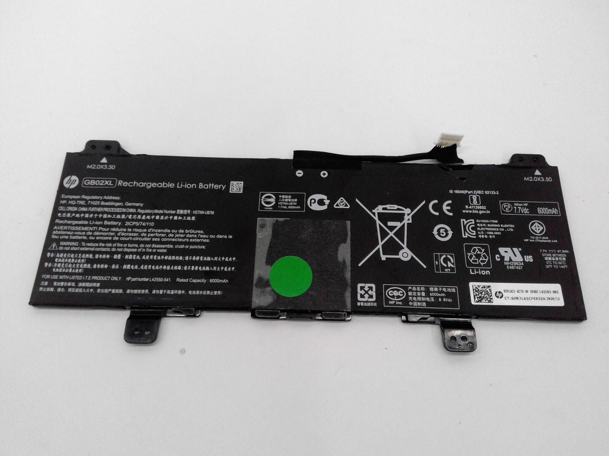 HP Chromebook 14-db0030nr GB02XL Battery L42550-541 7.7V-47.3Wh L42583-002