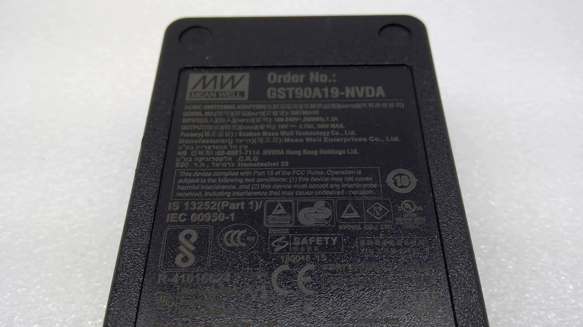 MEAN WELL GST90A19-NVDA 90W AC Adapter 19V 4.74A 5.5x2.5mm OEM