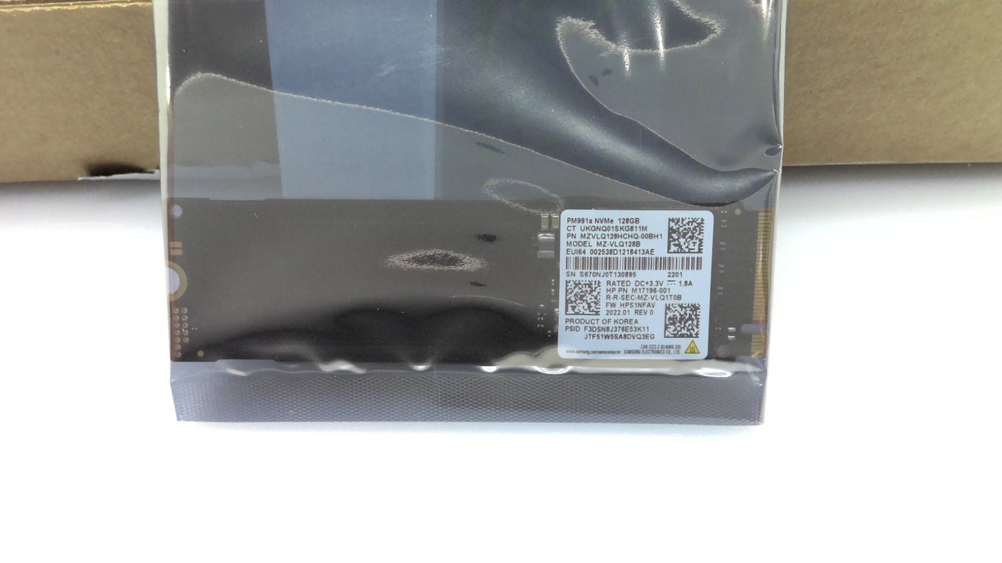 New Samsung PM991a 128GB NVMe M.2 Gen3 size 2280 SSD MZ-VLQ128B M17196-001