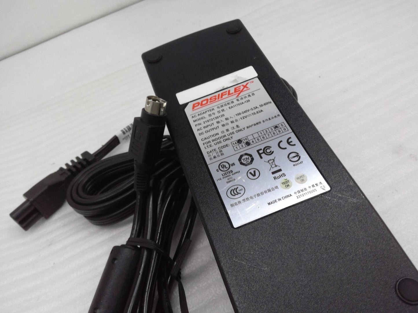 Posiflex EA11703A-120 12V 10.83A 4-pin POS Cash Register Display Power Supply