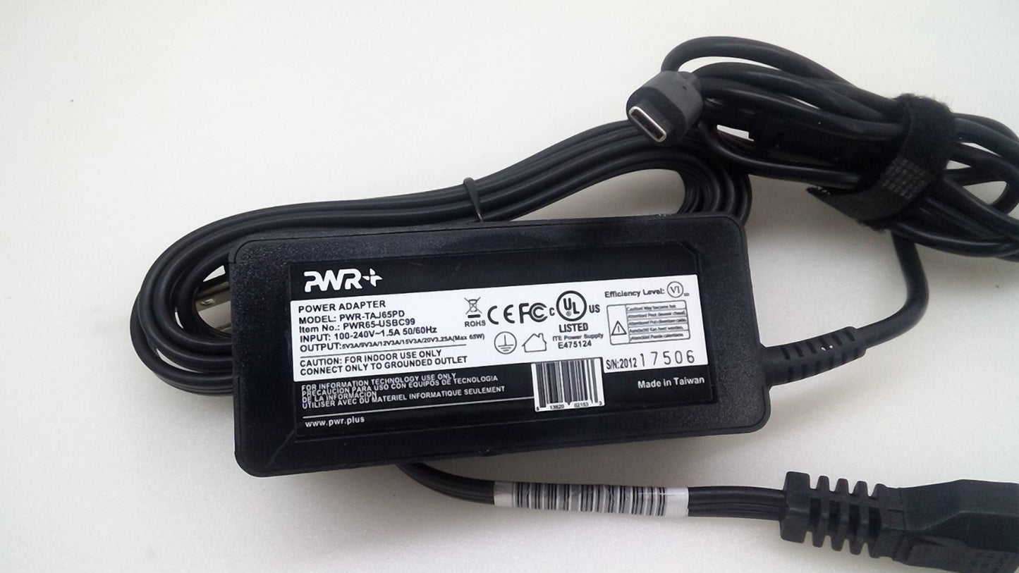 PWR+ USB-C Laptop Charger Power Adapter 65W  for Lenovo Yoga PWR-TAJ65PD