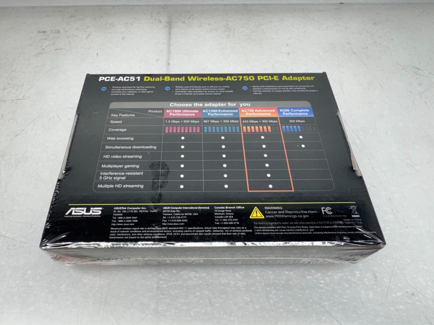 Asus Model PCE-AC51 Wireless Card PCI New