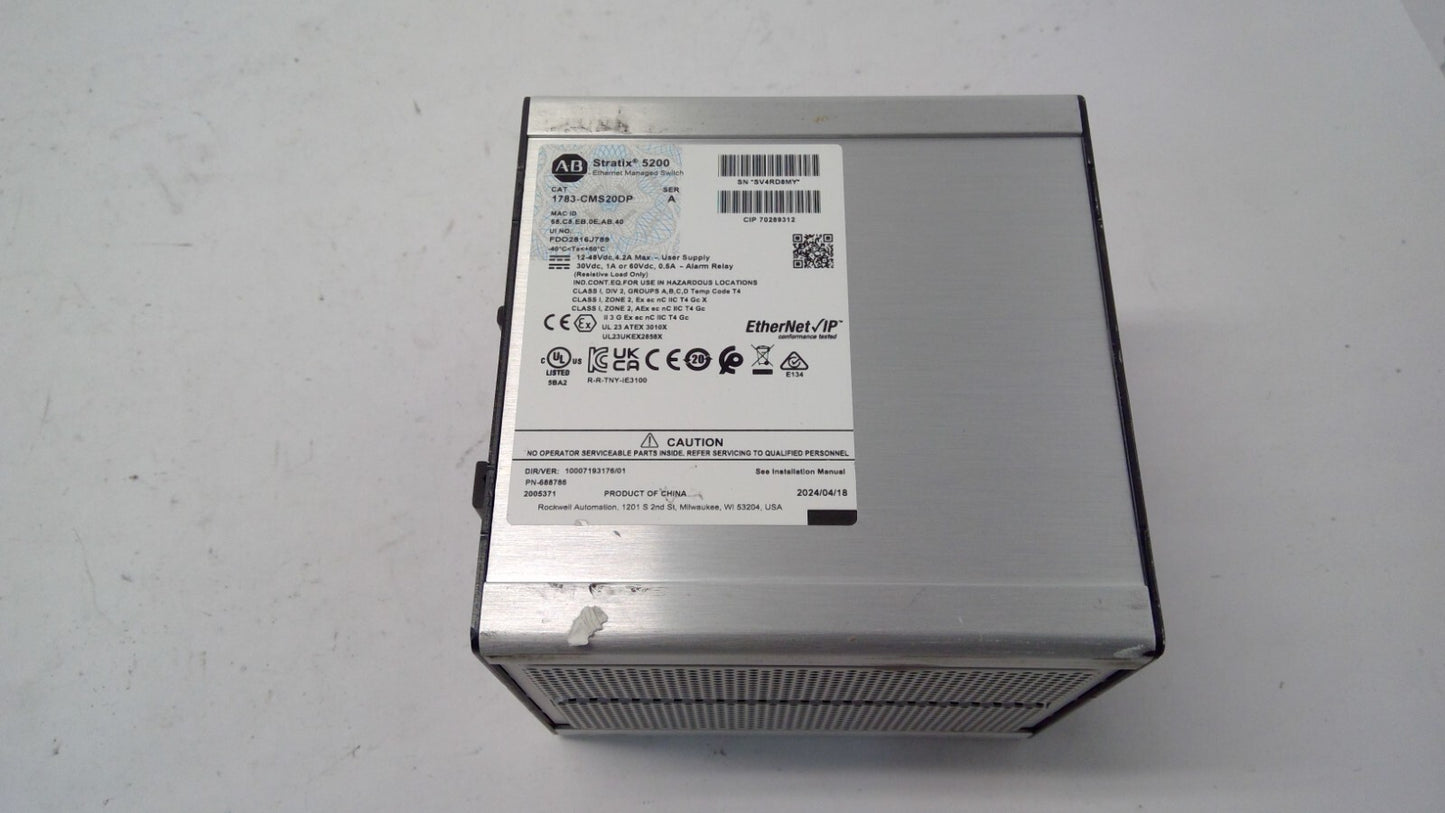 Allen Bradley 1783-CMS20DP Stratix 5200 Managed EtherNet Switch 18 x 100/1000Mbp
