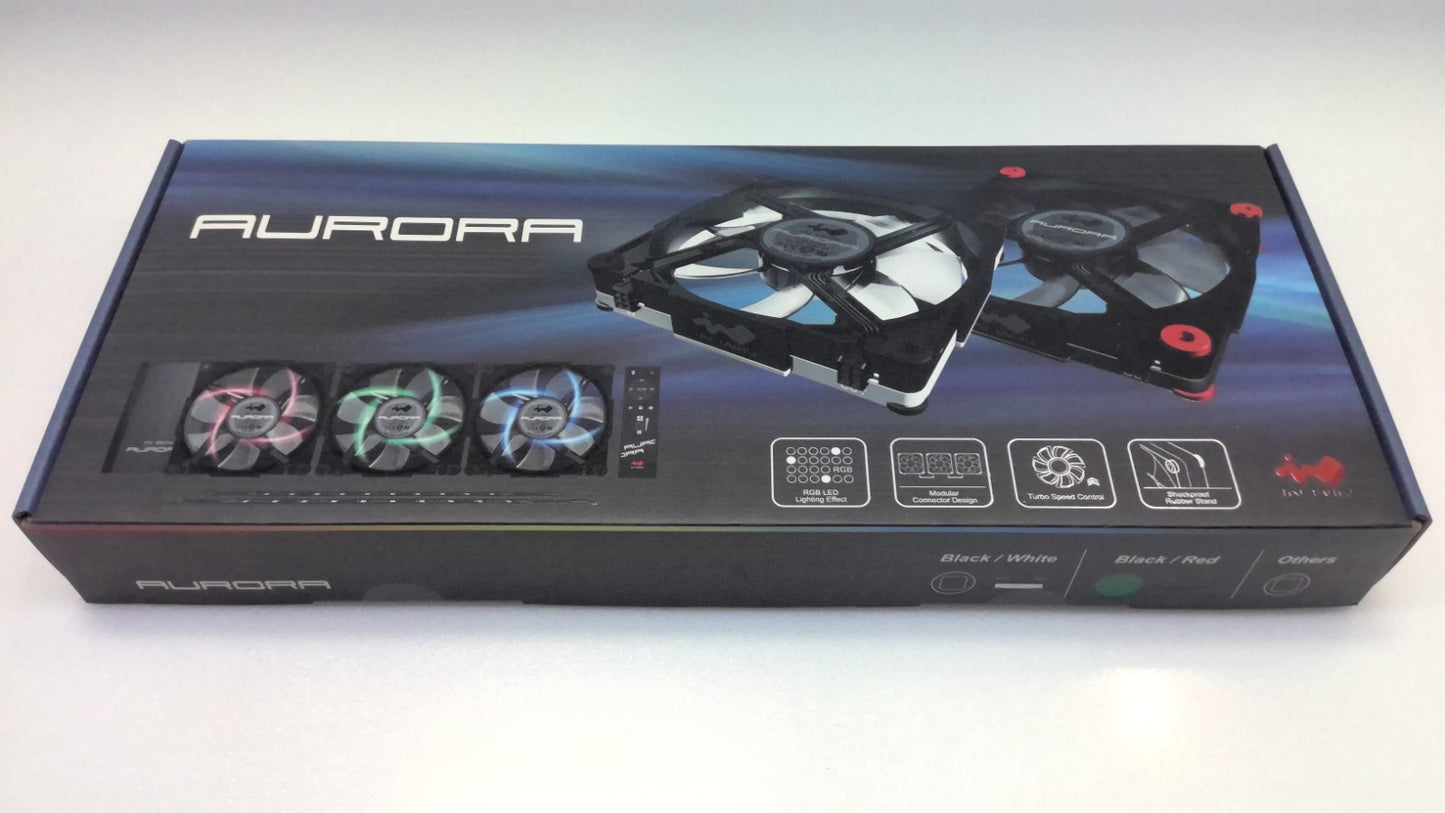 NEW In Win Aurora Computer Fans x 3 Kit Black/Red  RGB LED 120mm 3RAMZT133400