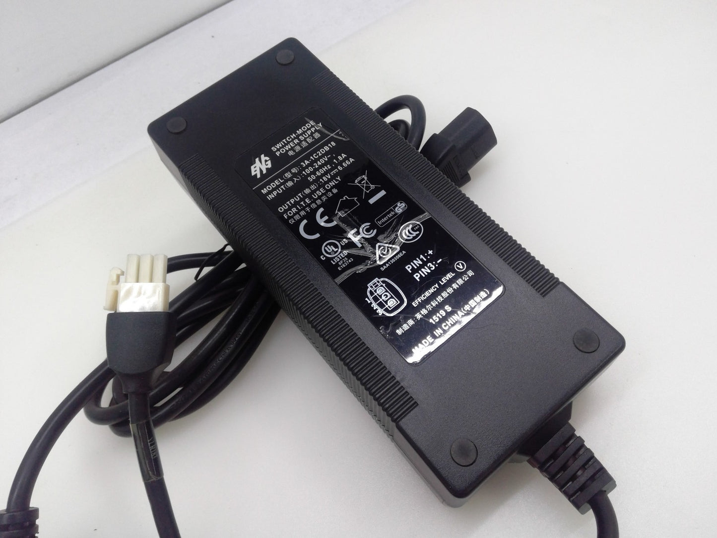Genuine ENG 18V 6.66A AC Adapter Power Supply 3A-1C2DB18 3Pin W/Power cord