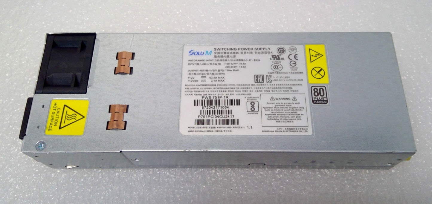 Supermicro PWS-751P-1R 750W 1U 80 Plus Platinum Redundant Power Supply