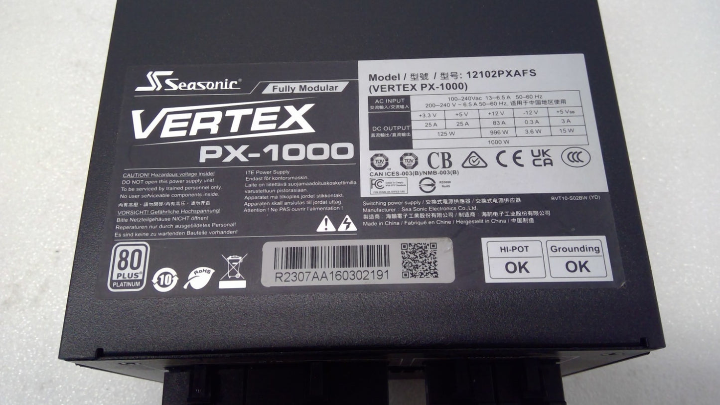 Seasonic Vertex PX-1000 ATX 3.0/PCIe 5.0 1000W 80+ Full-Modular Power Supply