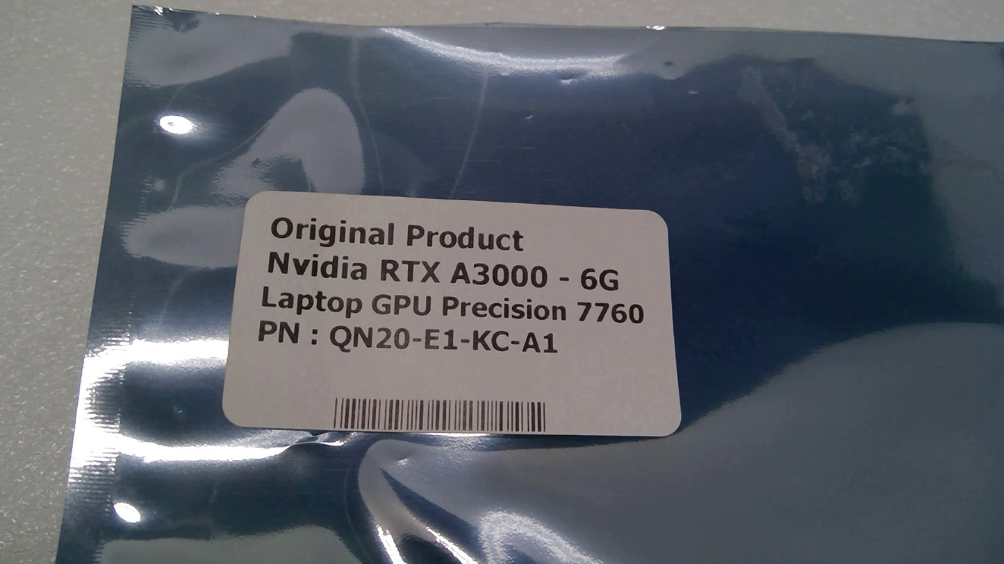 Dell G21Y2 NVIDIA Quadro RTX A3000 6GB GDDR6 Laptop GPU Precision QN20-E1-KC-A1