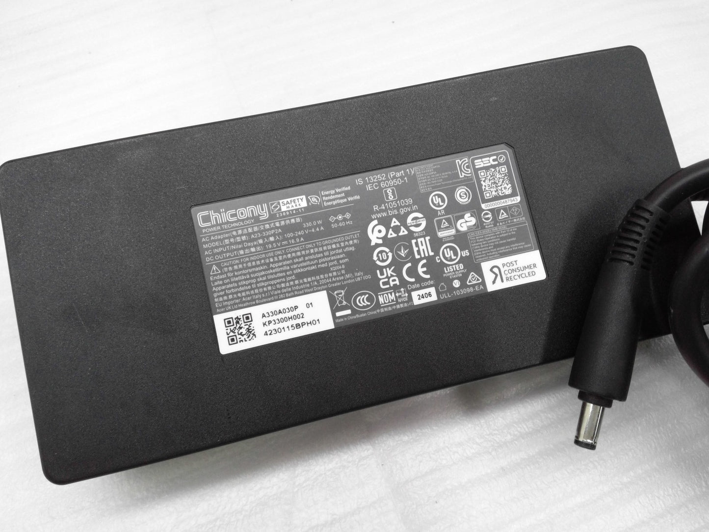 Genuine 330W 19.5V A23-330P2A For ACER Predator Helios Neo 16S AI PHN16S-71