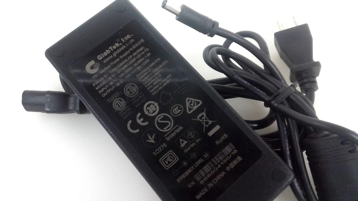 Genuine Globtek 120W AC Adapter GTM961200P12015-T3 Charger 15V 8A W/CORD