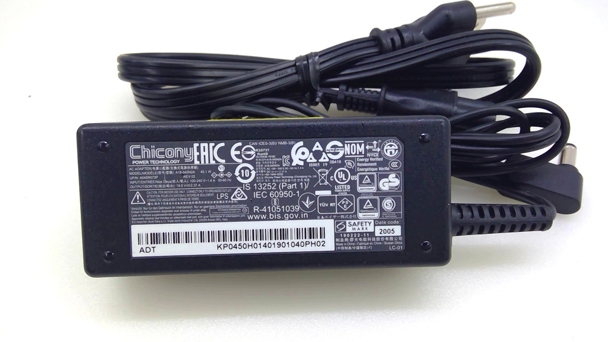 Chicony A18-045N2A 45W AC Adapter Charger 19V 2.37A 5.5x1.7mm w/ Cord