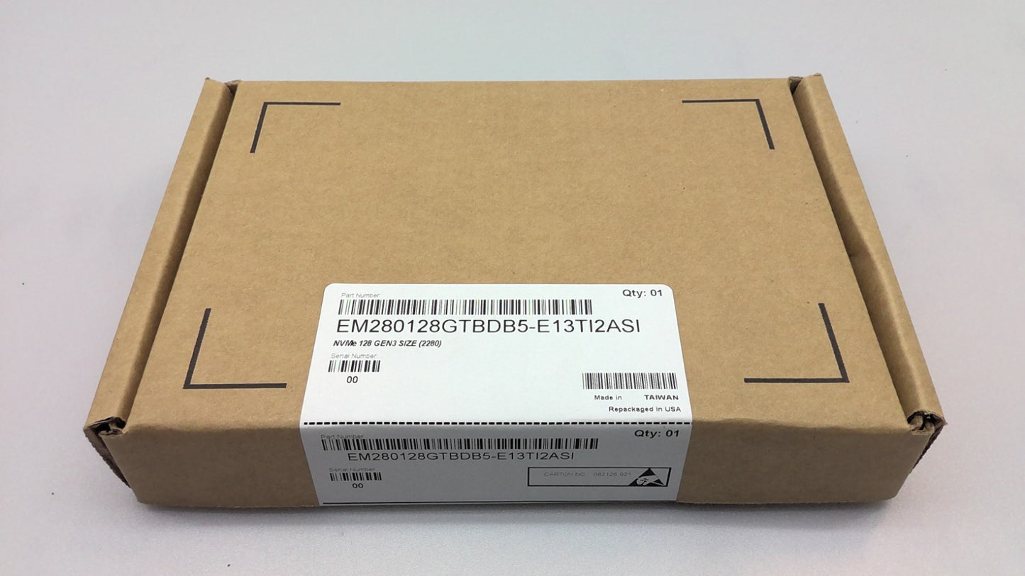 New Phison 128GB Gen3 M.2 2280 PCIe NVMe SSD - EM280128GTBDB5-E13T12ASI