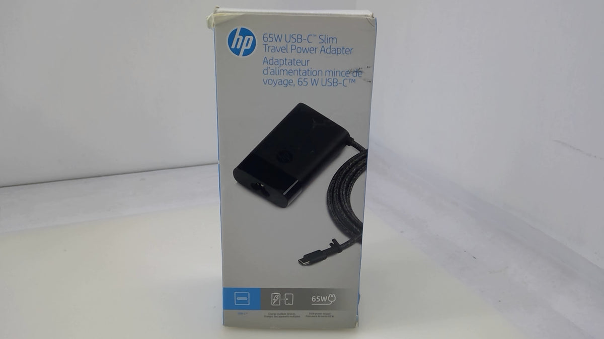 HP 65W USB-C Slim Travel Power Adapter 3PN48UT#ABA New Sealed