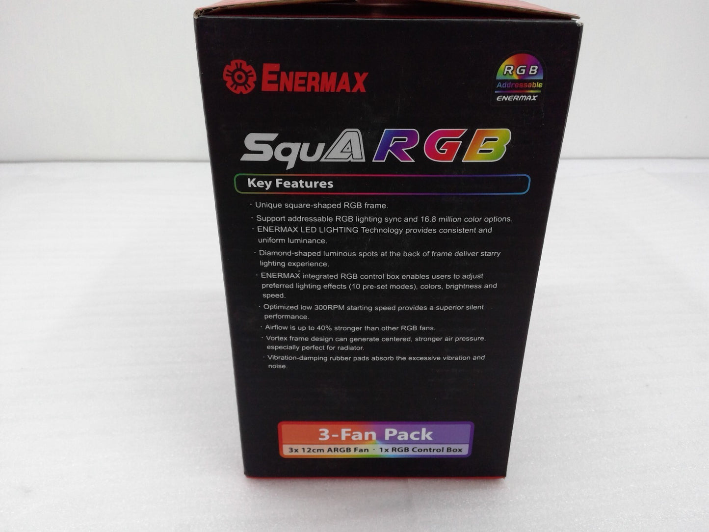 Enermax SquA RGB UCSQARGB12P-BP3 120mm Cooling Case Fan, 3-Pack