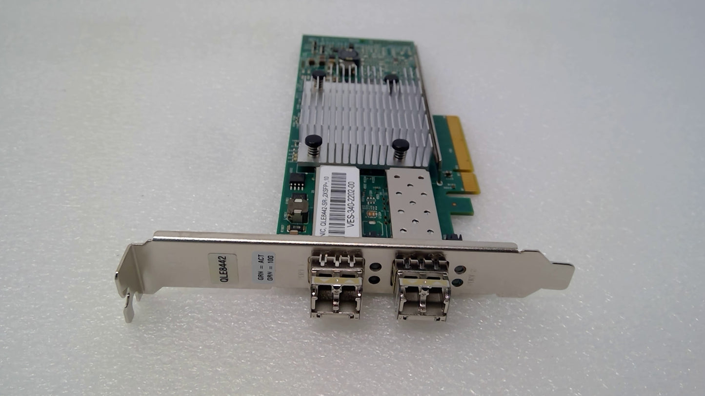 QLogic QLE8442-SR 2-Port 10Gb PCIe 3.0 x8 Host Bus Ethernet Adapter Card W/2SFP+