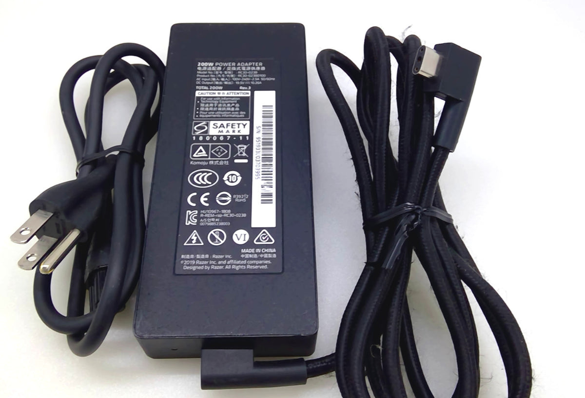 Genuine Razer RC30-0238 200W 19.5V 10.26A AC Power Adapter Charger w/ Cord