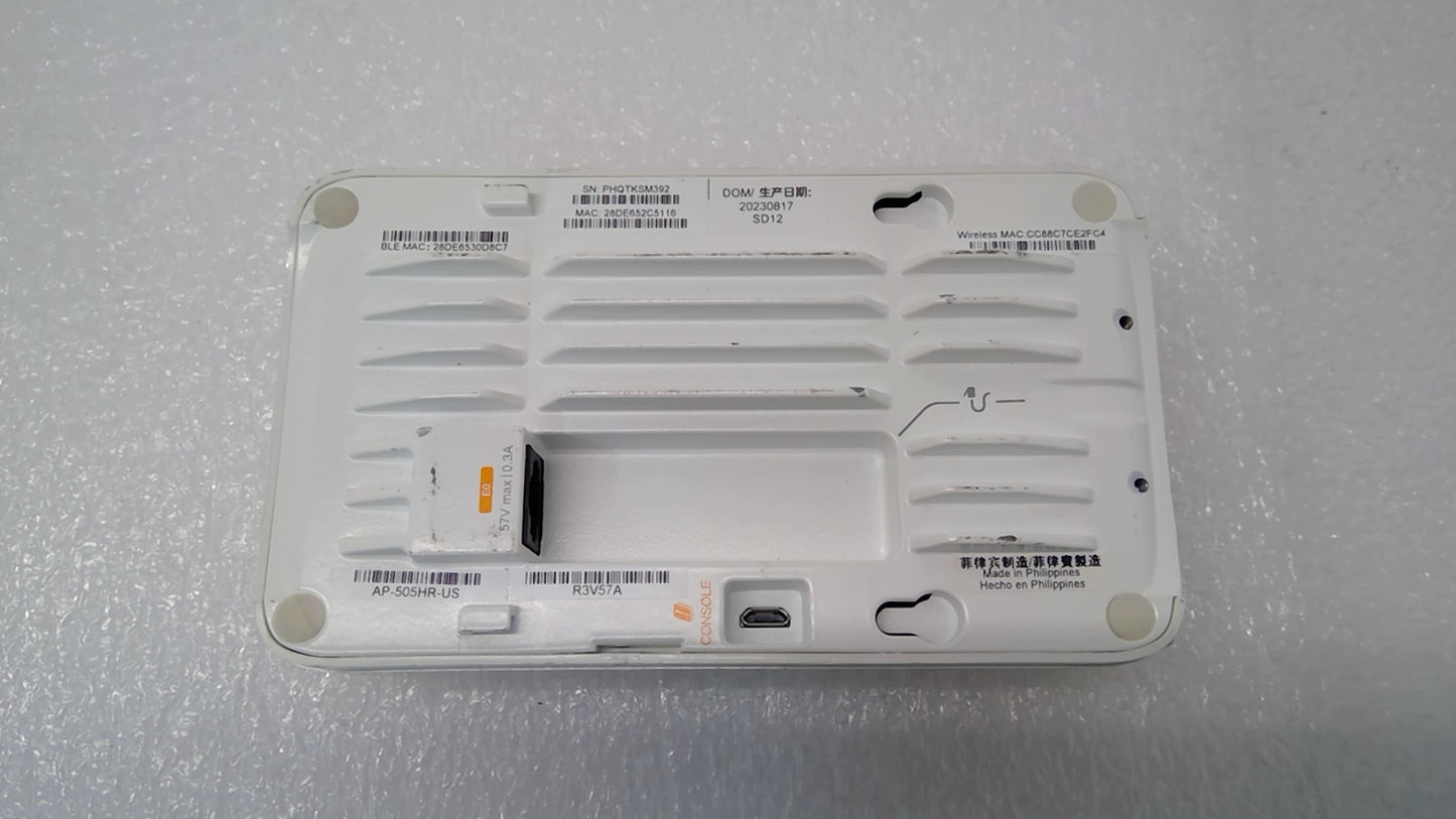 Aruba AP-505H APINH505 Wi-Fi 6 802.11ax Hospitality Access Point NO Bracket