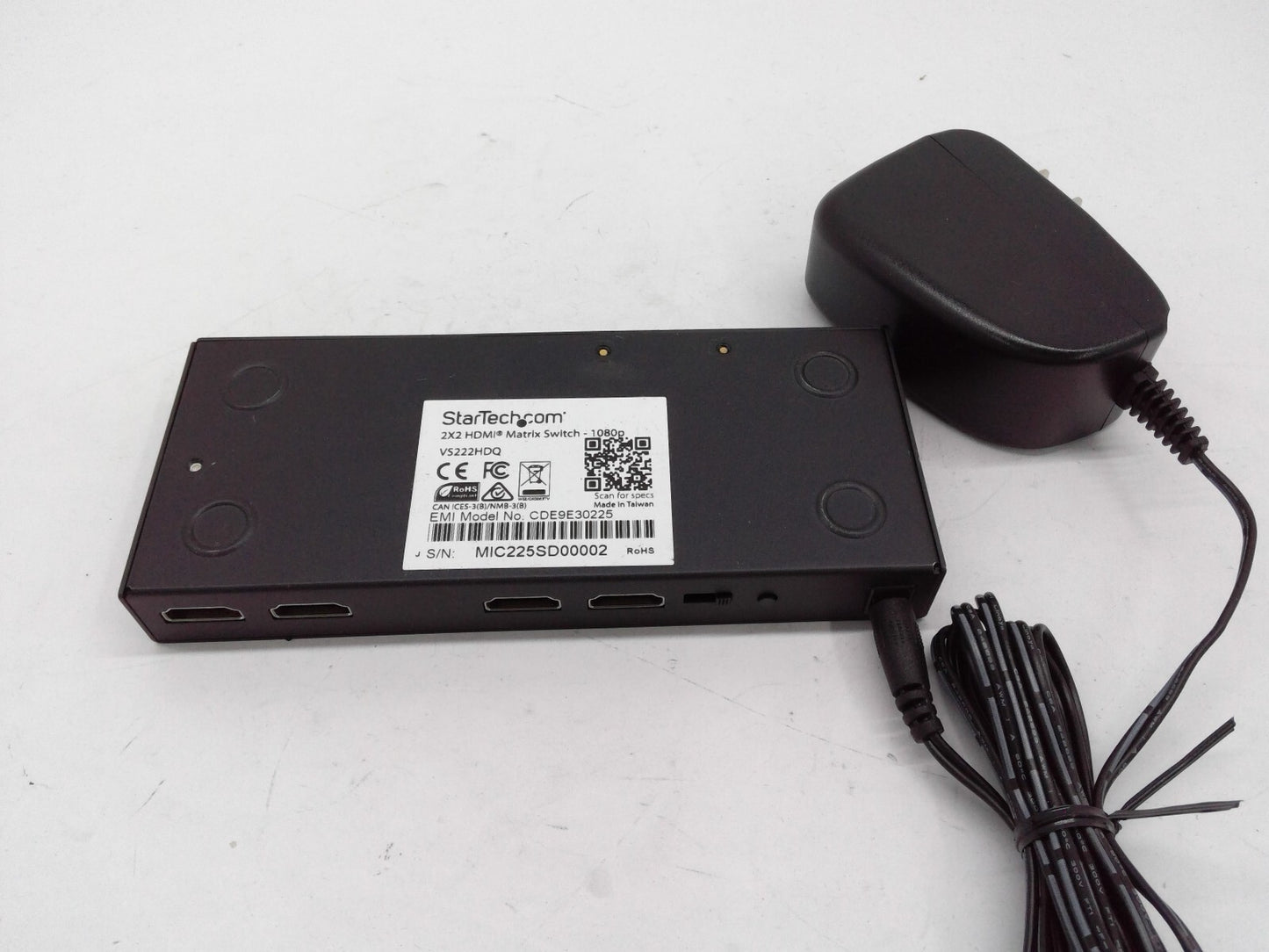 StarTech 2 Port HDMI Switch Automatic Priority Switching VS222HDQ CDE9E30225
